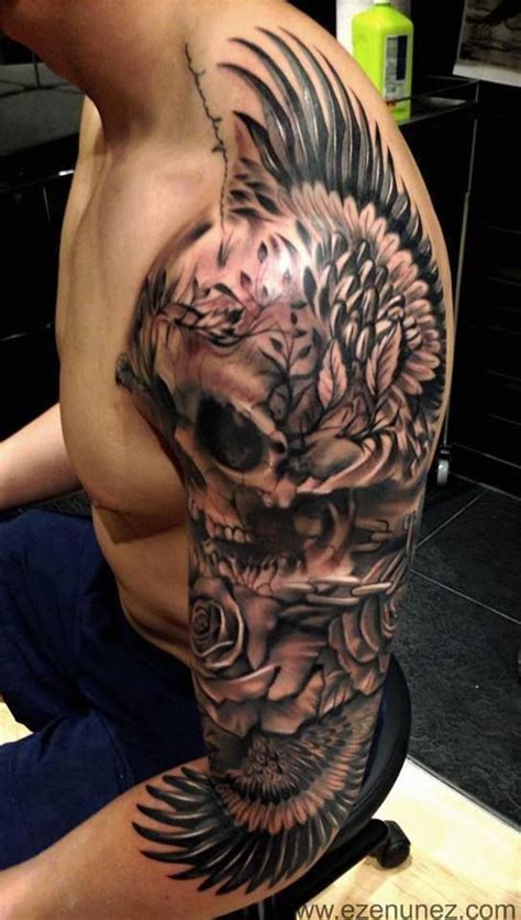 Awesome Half Sleeve By Eze Nunez Tattoo Designs