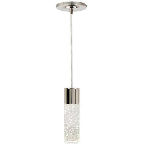 Style Selections Dunwynn Polished Nickel Modern Contemporary Seeded Glass Cylinder Led Mini