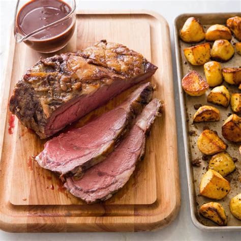 An hour before cooking, remove the prime rib roast from the refrigerator to bring to room temperature. Prime Rib and Potatoes | Cook's Country
