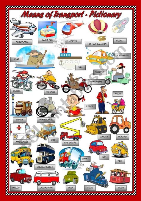Transportation Vocabulary For Kids