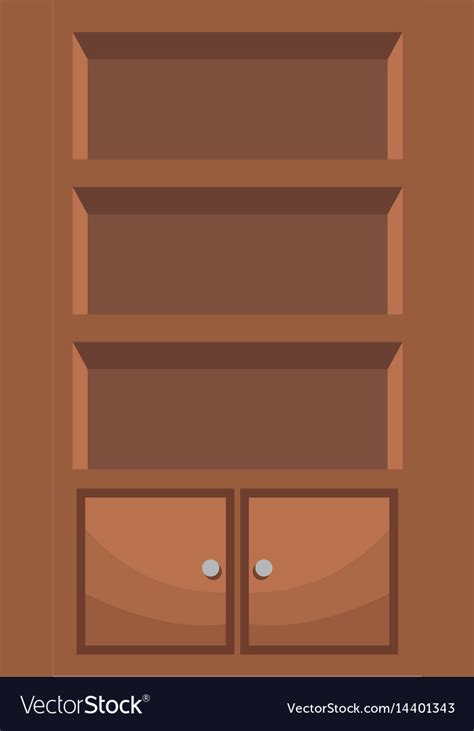Bookcase Furniture Wooden Bookcase Royalty Free Vector Image