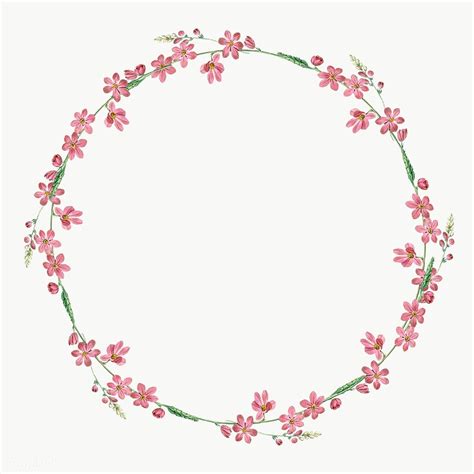 Download Premium Png Of Round Mixed Flowers Frame Patterned Transparent