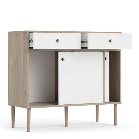 Rome Sideboard With Sliding Doors And 2 Drawers Available In 2 Colours — Direct Gb