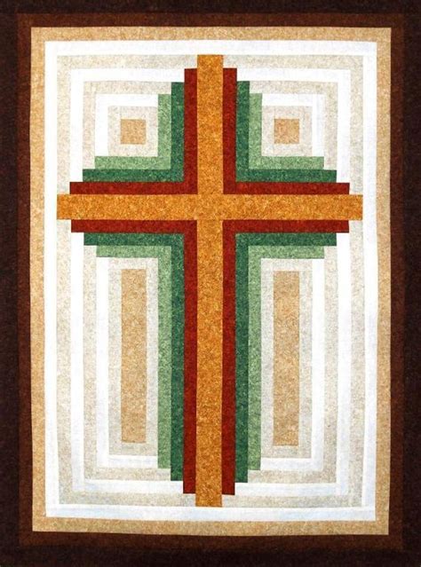 Log Cabin Christian Cross Multiple Sizes Craftsy Cross Quilt Quilt