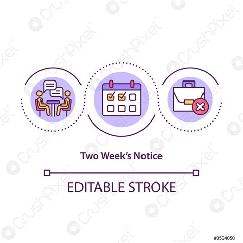 Two Weeks Notice Concept Icon Stock Vector 3534050 Crushpixel
