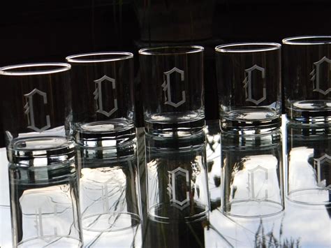Set Of 6 Personalized Rocks Glasses Engraved With Monogram Etsy
