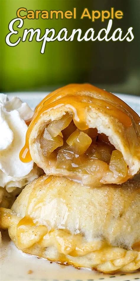 Homemade Caramel Apple Empanadas Filled With Diced Apples Simmered In A