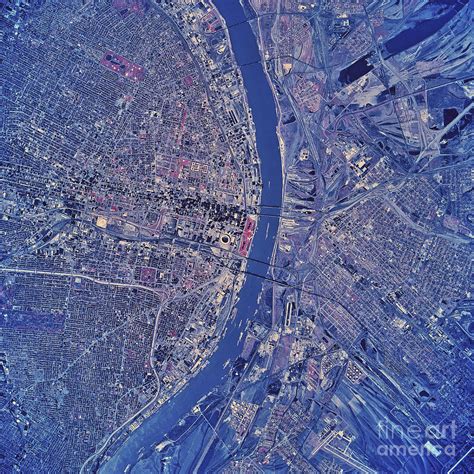 Satellite View Of St Louis Missouri Photograph By