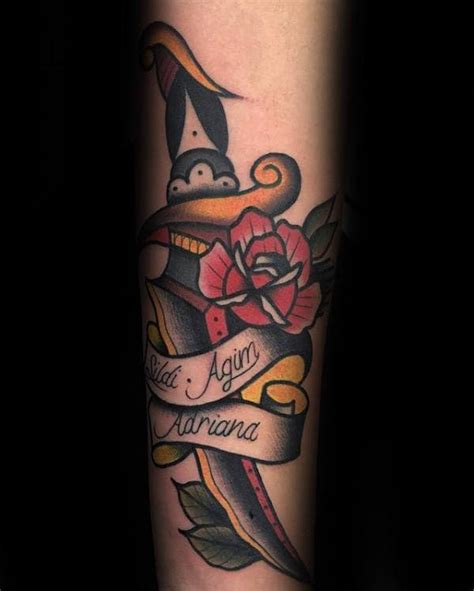Today, the rose itself is undoubtedly one of the most popular tattoo icons. 70 Traditional Dagger Tattoo Designs For Men - Sharp Ink Ideas