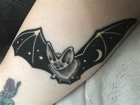 My Cute Little Nightscape Bat By John In Holy Cow Tattoo