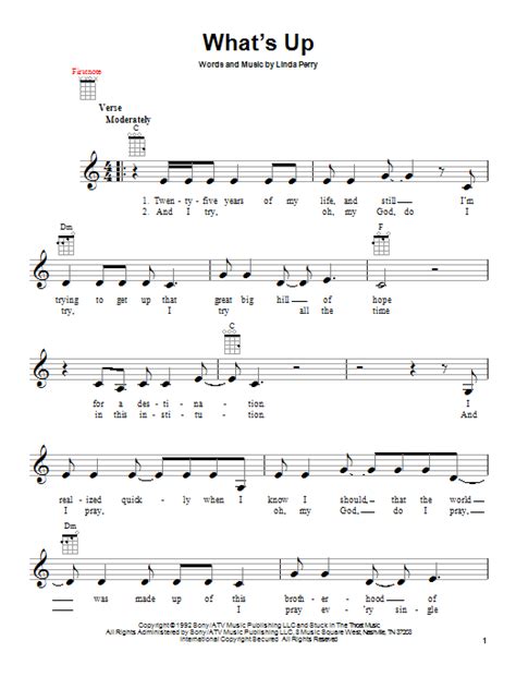 4 Non Blondes Whats Up Sheet Music And Printable Pdf Music Notes