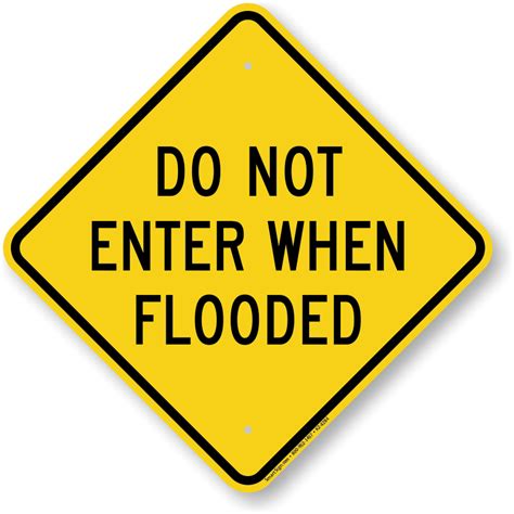 Flood Warning Signs Road Flooded Signage
