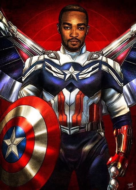 Download Anthony Mackie Captain America Fan Art Wallpaper