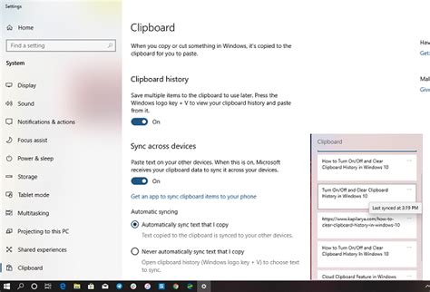 How To Turn Onoff And Clear Clipboard History In Windows 10