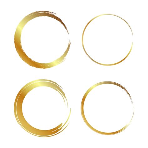 Golden Circle Frame Hand Drawn Golden Circle Premium Vector