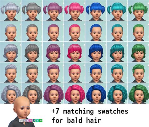 Mod The Sims Freedris Dyed Hair For Toddlers Hair And Eyebrow