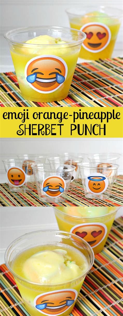 Emoji Orange Pineapple Sherbet Party Punch Recipe And Emoji Cup