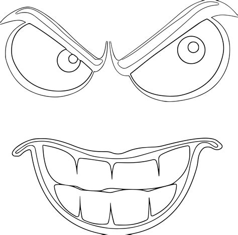 Sinister Outline Smiley Face Coloring Page Wecoloringpage Com
