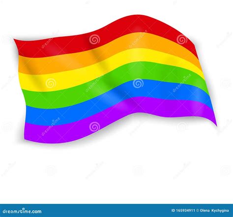 ondeando la bandera arco iris lgbt aislada de fondo blanco mes del orgullo lgbt símbolo de