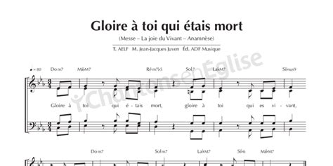 Chantons En Eglise Messe La Joie Du Vivant Gloire Toi Qui Tais