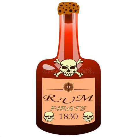 Bottle Of Pirate Rum Stock Vector Illustration Of Party 66797154