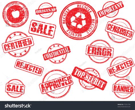 Set Rubber Stamps Stock Vector 77251735 Shutterstock