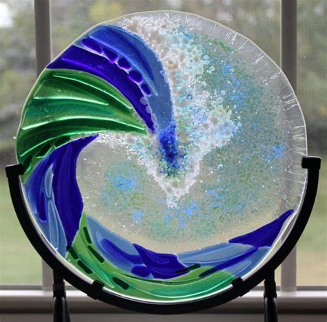 This Colorful Handmade Breaking Wave Consists Of Four Layers Of Glass