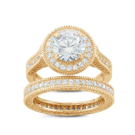 Click here to learn more about these convenient options and browse our collection of bridal sets. Fingerhut - Tiara 14K Gold-Plated Sterling Silver Round CZ ...