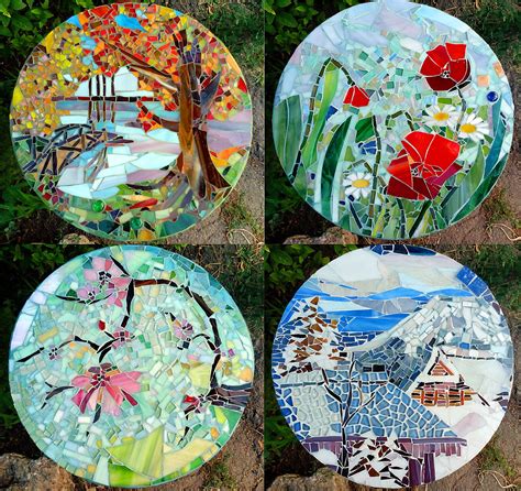Four Seasons Glass Mosaic Etsy