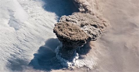 Photo Towering Cloud Of Volcanic Ash And Smoke Visible From Space