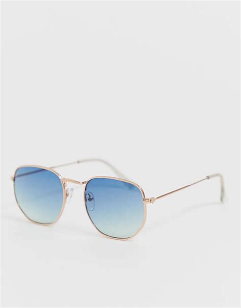 Burton Menswear Round Sunglasses In Rose Gold Asos