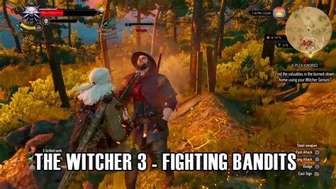 The Witcher Wild Hunt Fighting Bandits YouTube