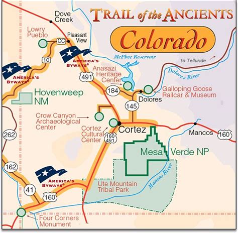 Trail Of The Ancients Map Scenic Byway Byways Day Trips