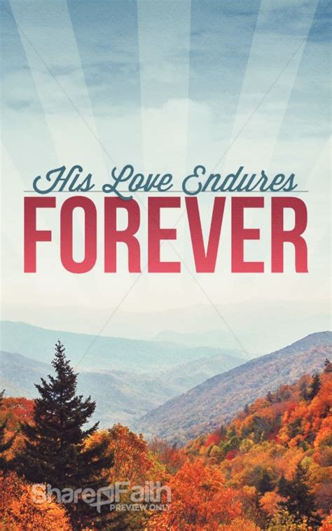 His Love Endures Forever Ministy Bulletin Harvest Fall