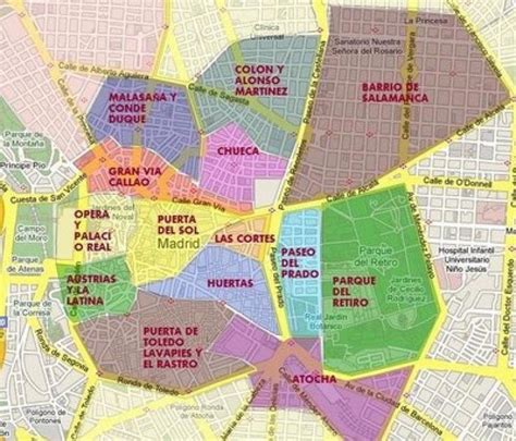 Mapa De Los Barrios En Madrid Barrios De Madrid Madrid Ciudad Y El