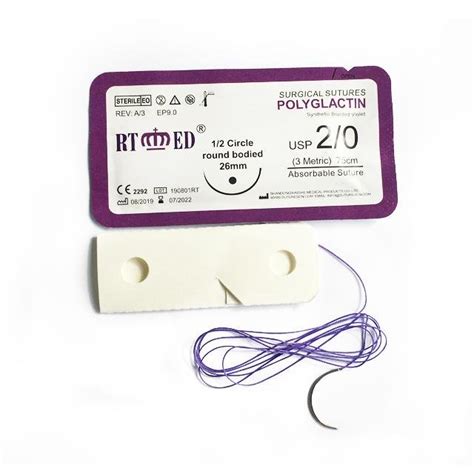 Absorbable Sterile Polyglactin 910pgla Suture With Needle Rtmed