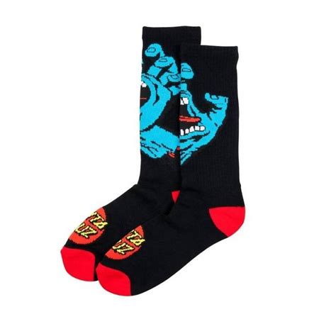 Santa Cruz Skateboards Socks Screaming Hand Black Red Blue