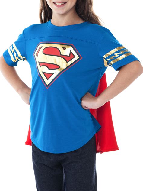 Dc Comics Dc Superhero Supergirl Dress Up Costume T Shirt W Cape Big