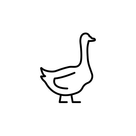 Goose Icon Vector Illustration Bird Outline Symbol Goose Flesh Meat