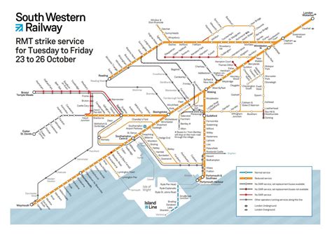 South Western Railway Strike Train Map Routes