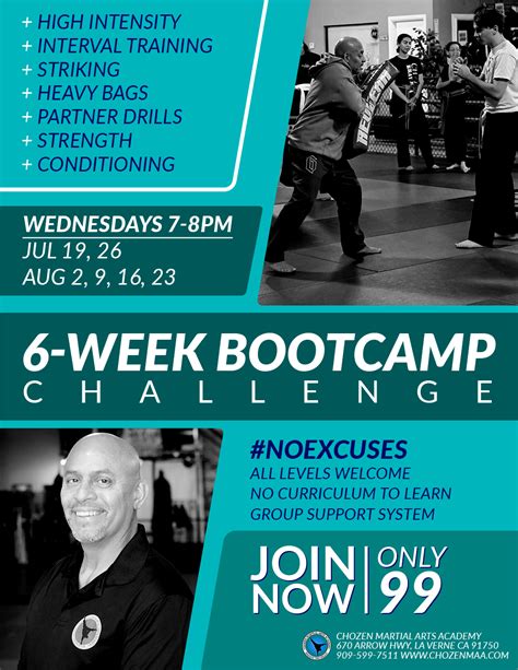 Summer 6 Week Bootcamp Challenge Chozen Martial Arts Academy