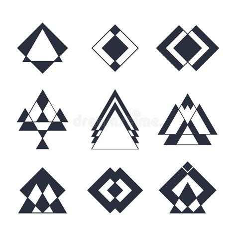 Sistema De Formas Geométricas Del Inconformista De Moda Logotipos O I