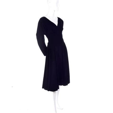 Vintage Christian Dior Black Velvet Evening Dress For Sale At 1stdibs