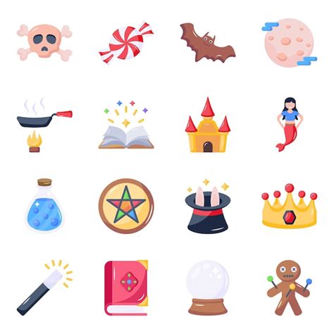 Premium Vector Fairy Tale Flat Icons Pack