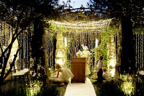 Mesmerizing Twinkling Outdoor Night Wedding Ceremony Nola Photography