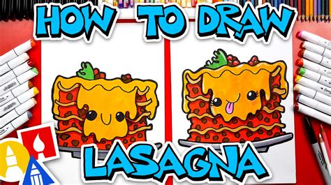 How To Draw Funny Lasagna Art For Kids Hub