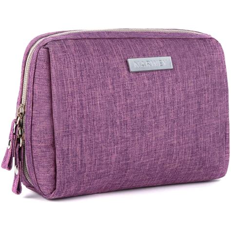 Narwey Small Makeup Bag For Purse Travel Makeup Pouch Mini Cosmetic Bag For Women Small Purple