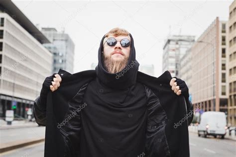 Stylish Bearded Man Posing In The Street Stock Photo By ©tinx 103400008