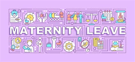Maternity Leave Word Concepts Banner Stock Vector Illustration Of