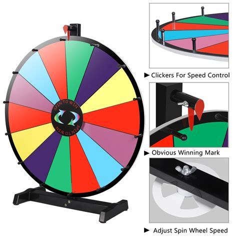 Zeny 24 Tabletop Editable Dry Erase Color Prize Wheel 14 Slot Fortune